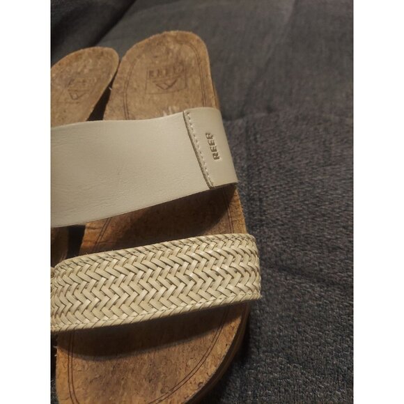 Reef CUSHION VISTA HI Women’s Platform Slide Sandals NATURAL Shoes Size 6 - Picture 2 of 10